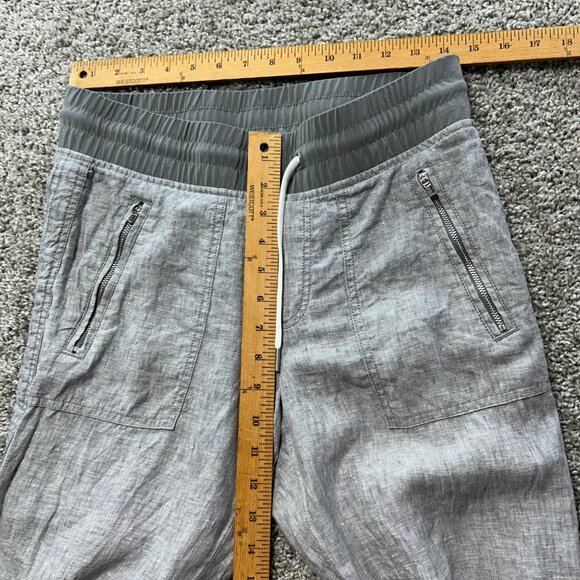 Athleta Women's Sz 4 Cabo Linen Jogger Pants In Osprey Gray Athletic Pants - Picture 5 of 11
